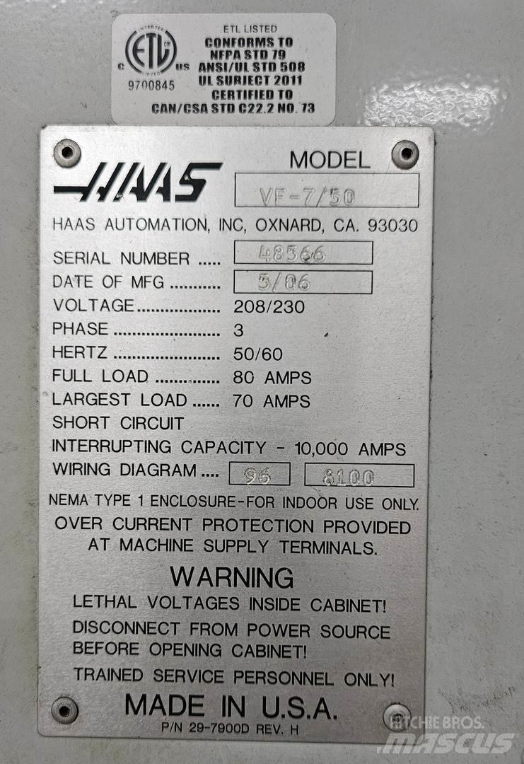 Haas VF-7/50 Costruzioni - Altro