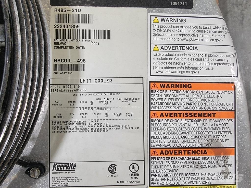  KEEPRITE R495-S1D Dispositivi di riscaldamento / scongelamento