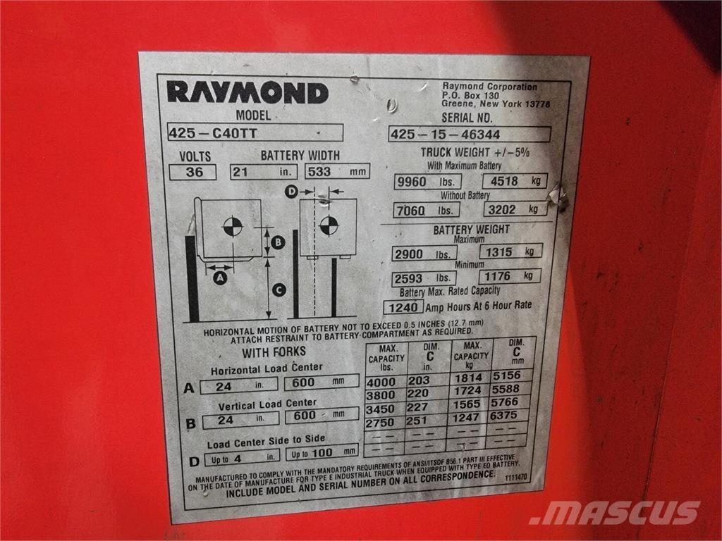 Raymond 425-C40TT Costruzioni - Altro