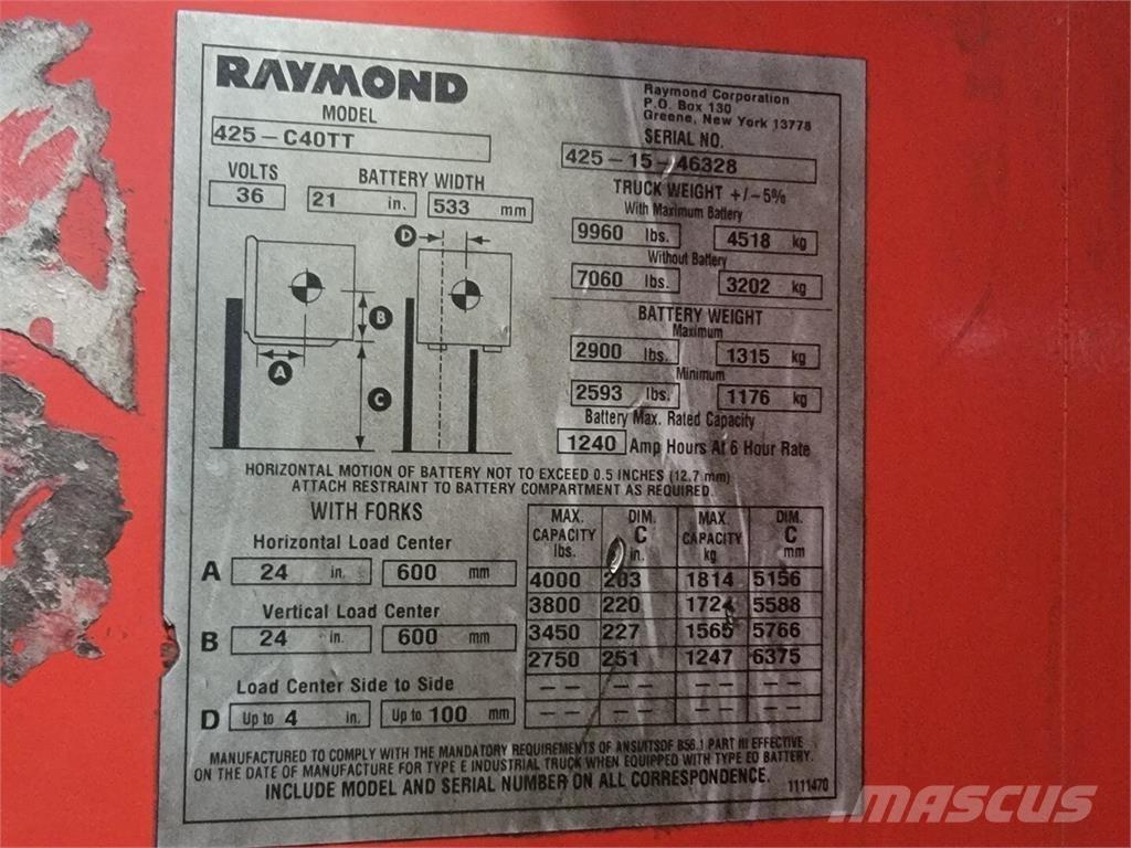 Raymond 425-C40TT Costruzioni - Altro