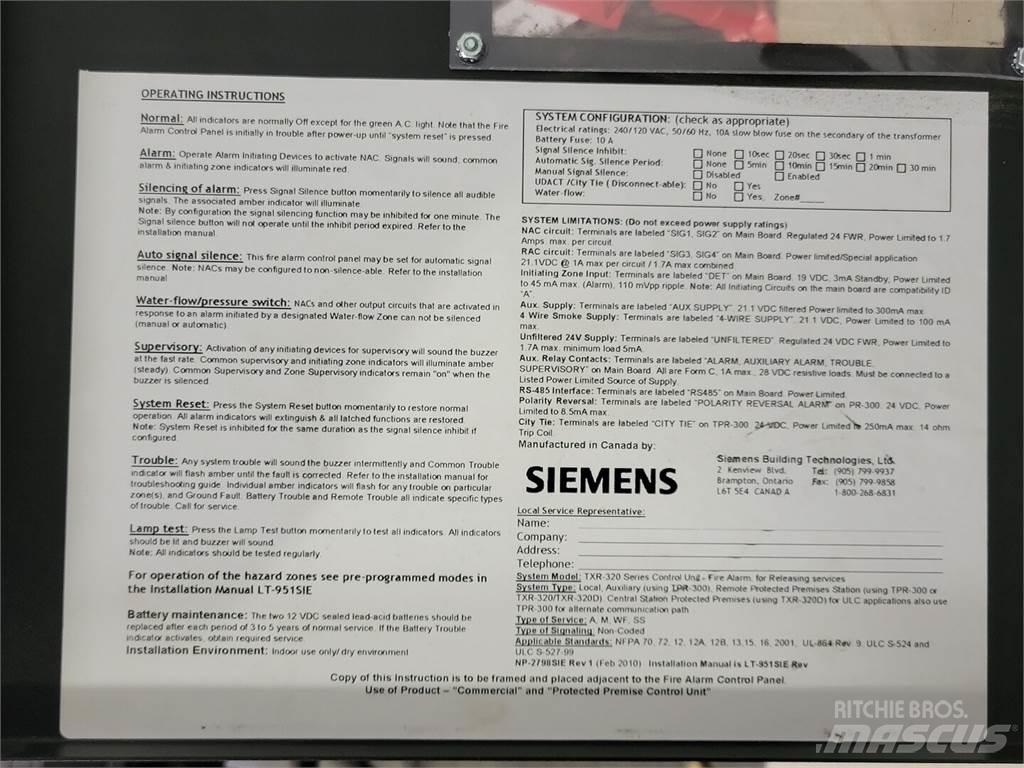Siemens TXR-320 Costruzioni - Altro