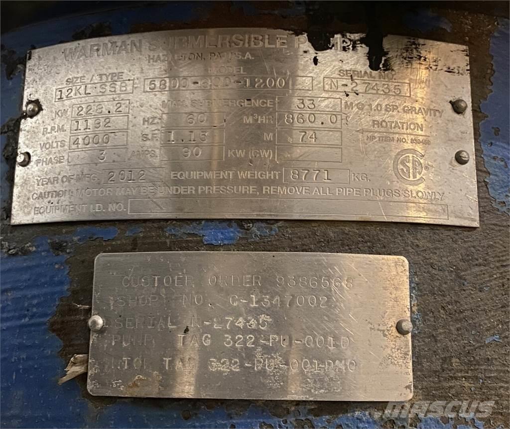 Warman 5800-600-1200 Pompa idraulica