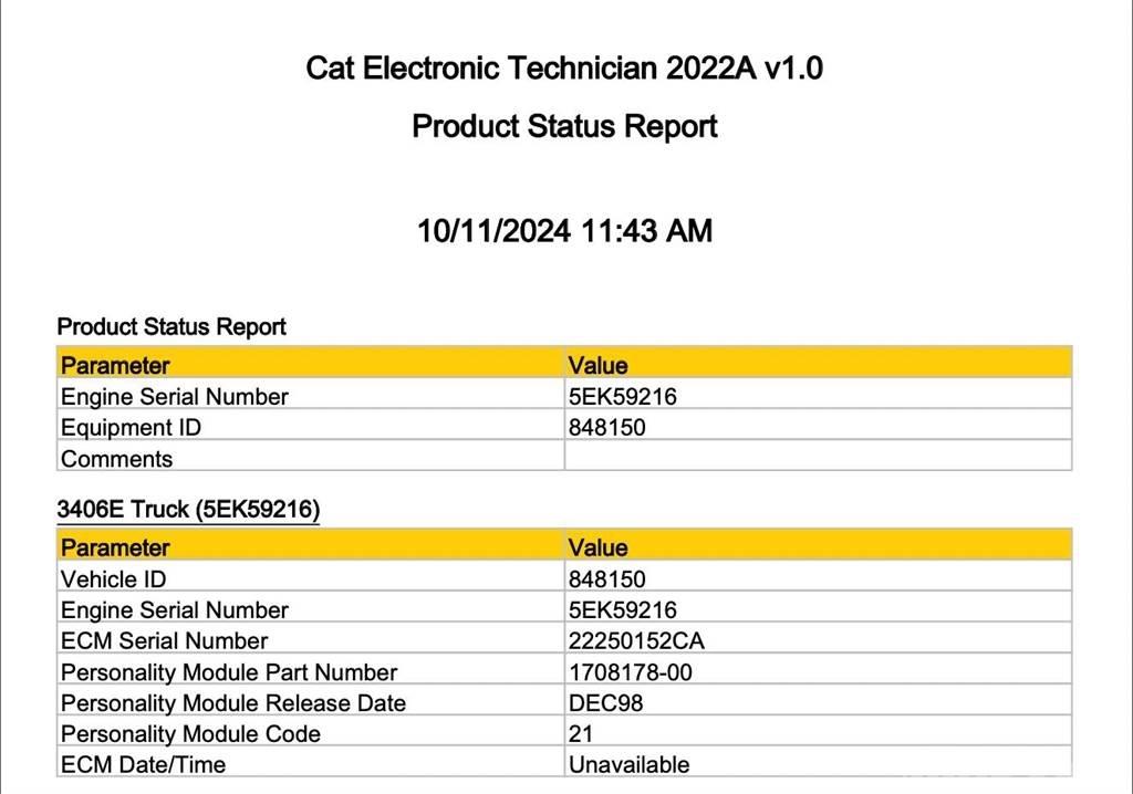 CAT 3406E Componenti elettroniche