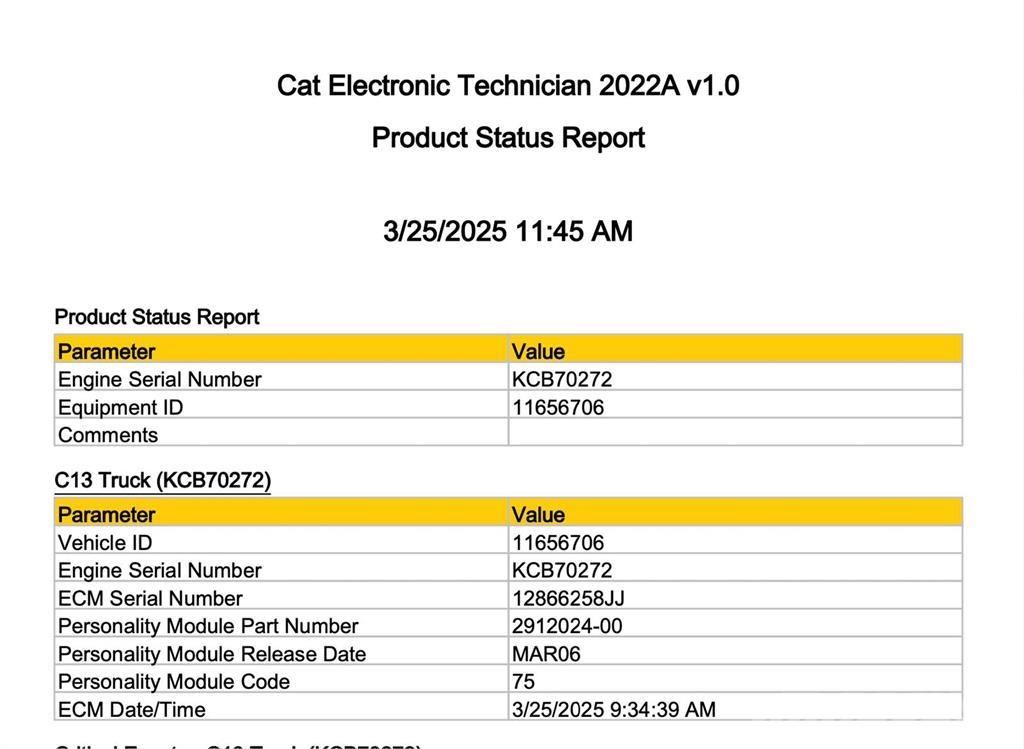 CAT C13 Componenti elettroniche