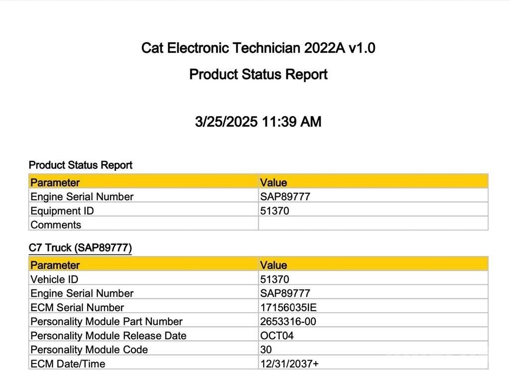 CAT C7 Componenti elettroniche