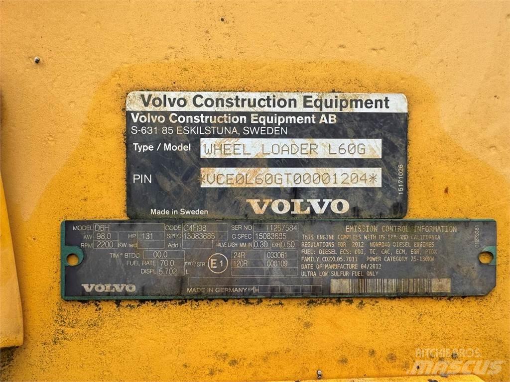 Volvo L60G Pale gommate