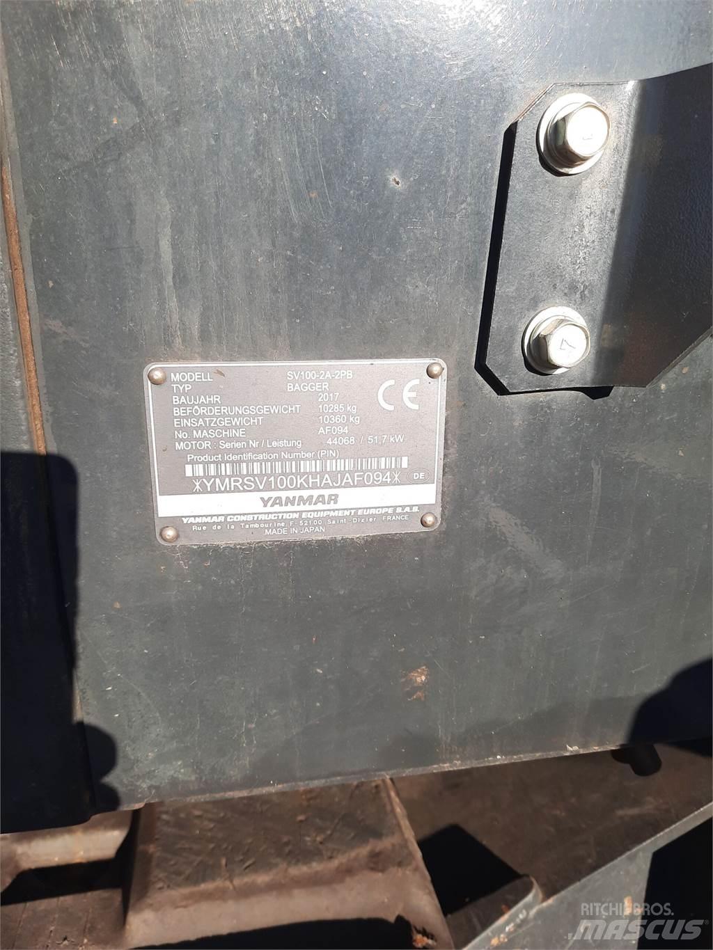 Yanmar SV 100-2PB Escavatori cingolati