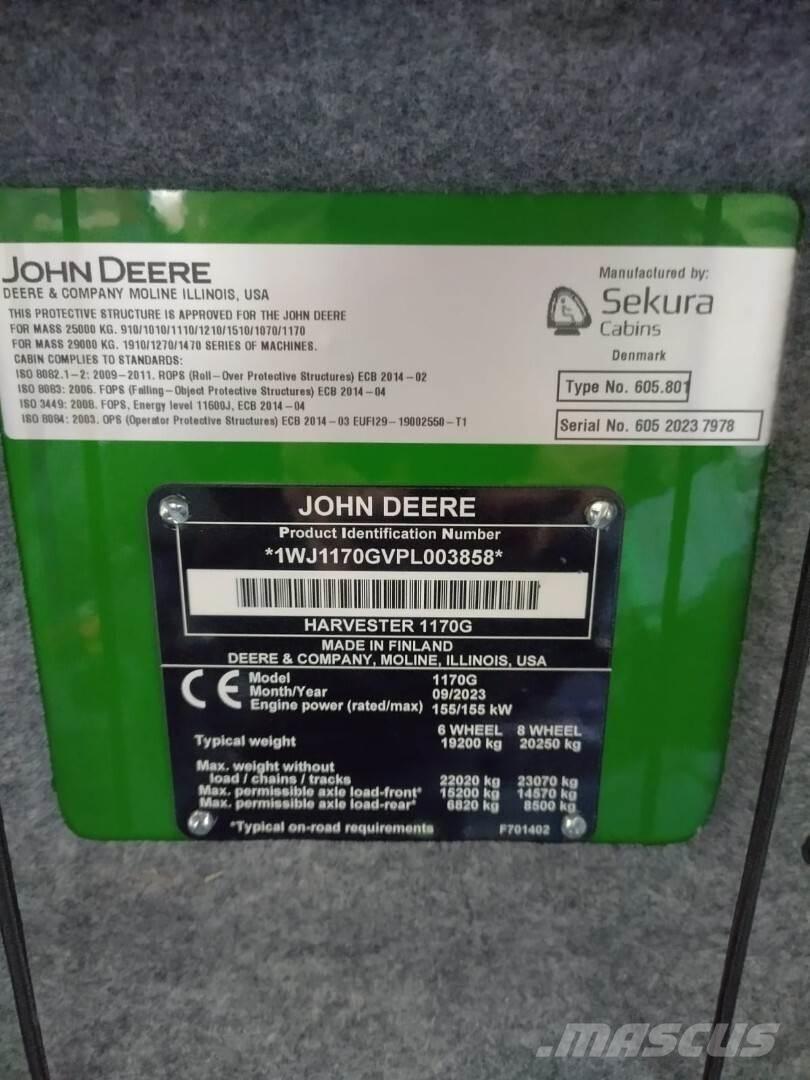 John Deere 1170G Abbattitrici, Disboscatrici