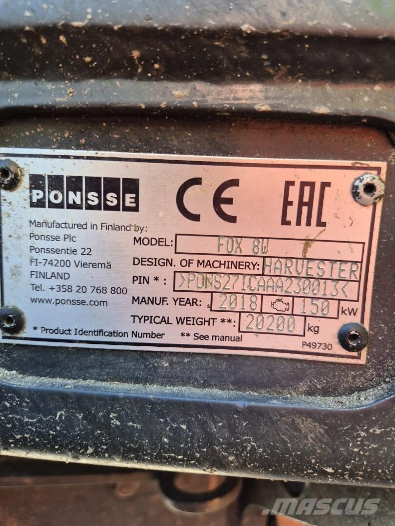 Ponsse Fox 8W Abbattitrici, Disboscatrici
