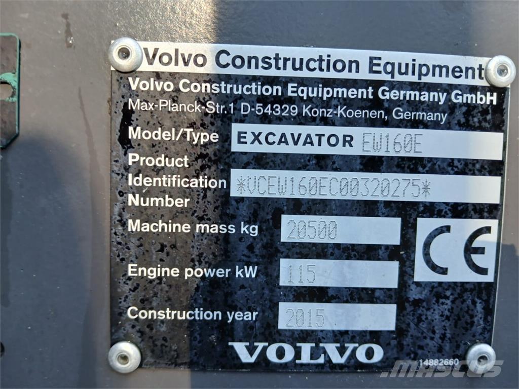 Volvo EW 160 E Escavatori gommati