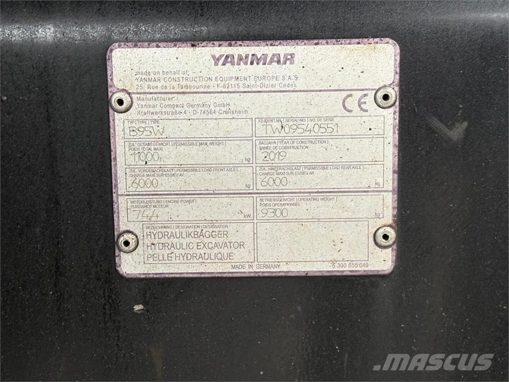 Yanmar B 95 W Escavatori gommati
