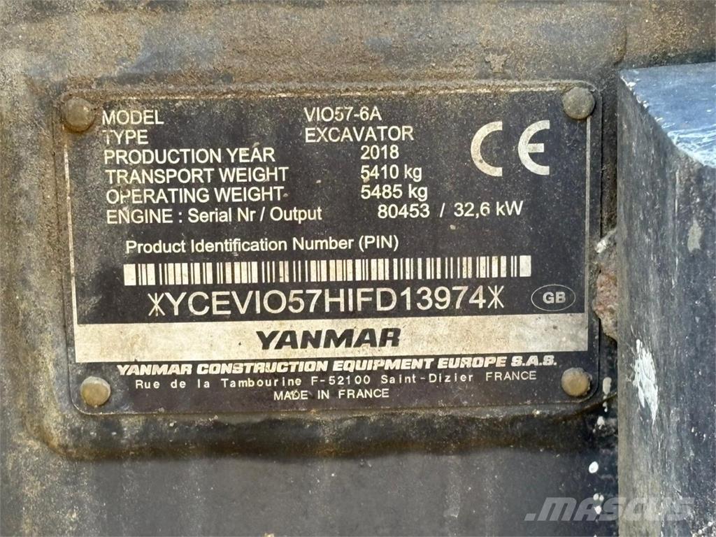 Yanmar VIO 57-6A Miniescavatori