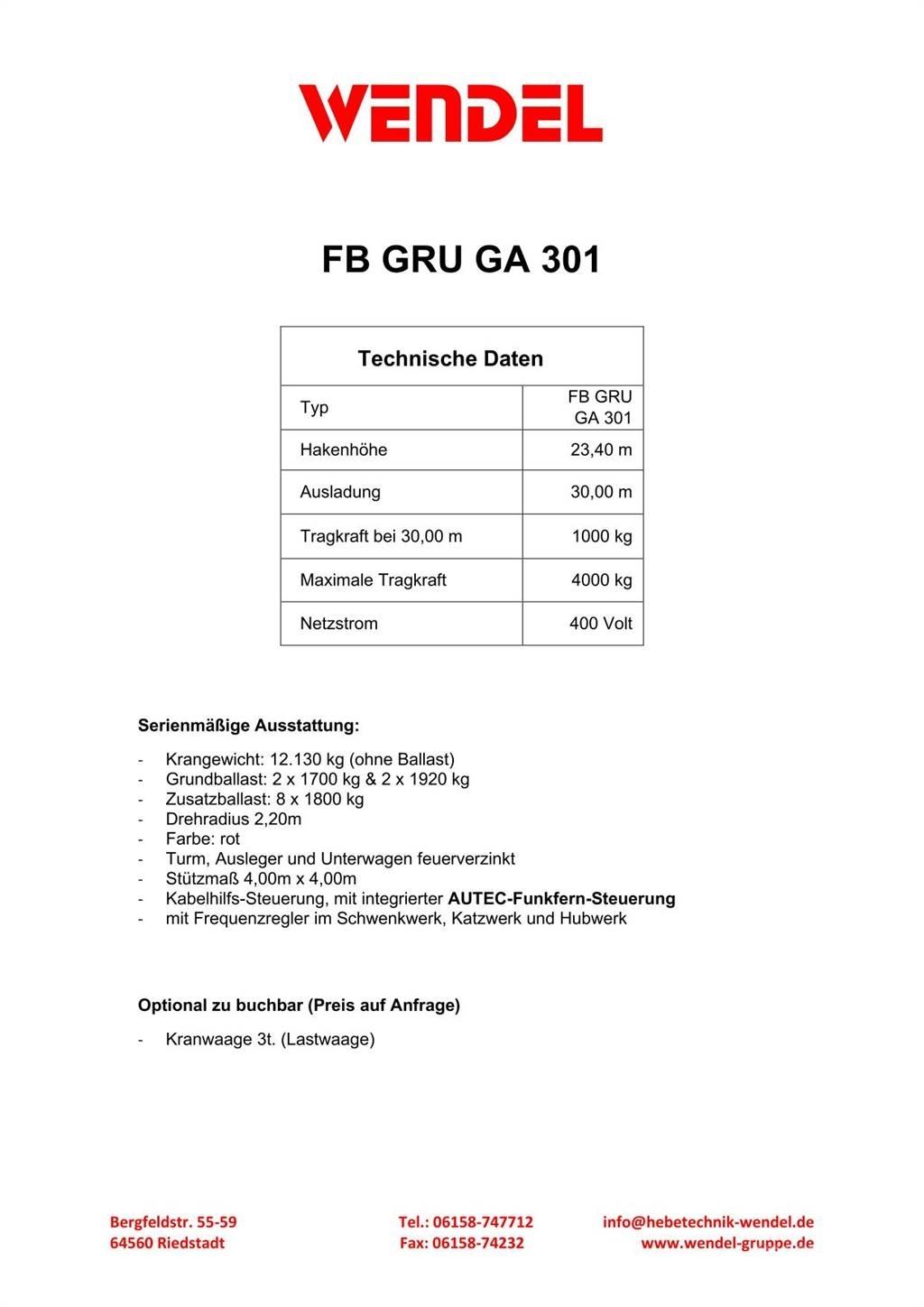FB GRU GA 301 Gru a torre