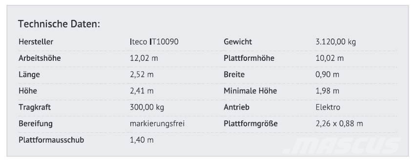 Iteco IT10090 Piattaforme a pantografo