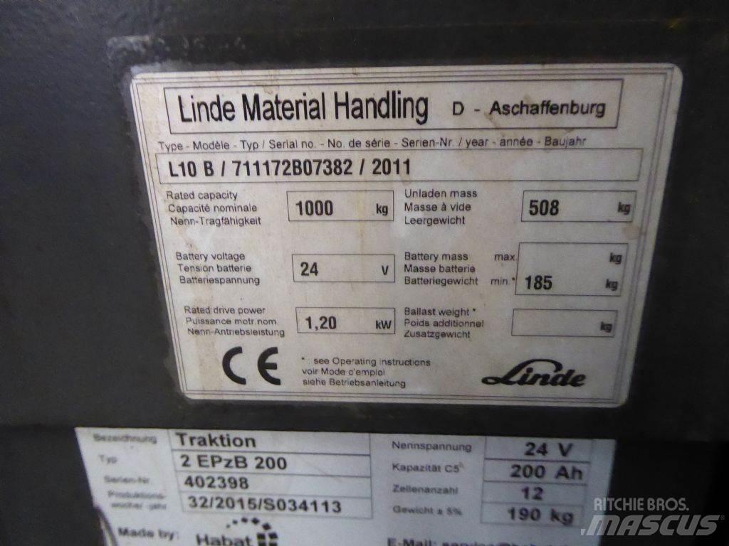 Linde L10B Transpallet uomo a terra