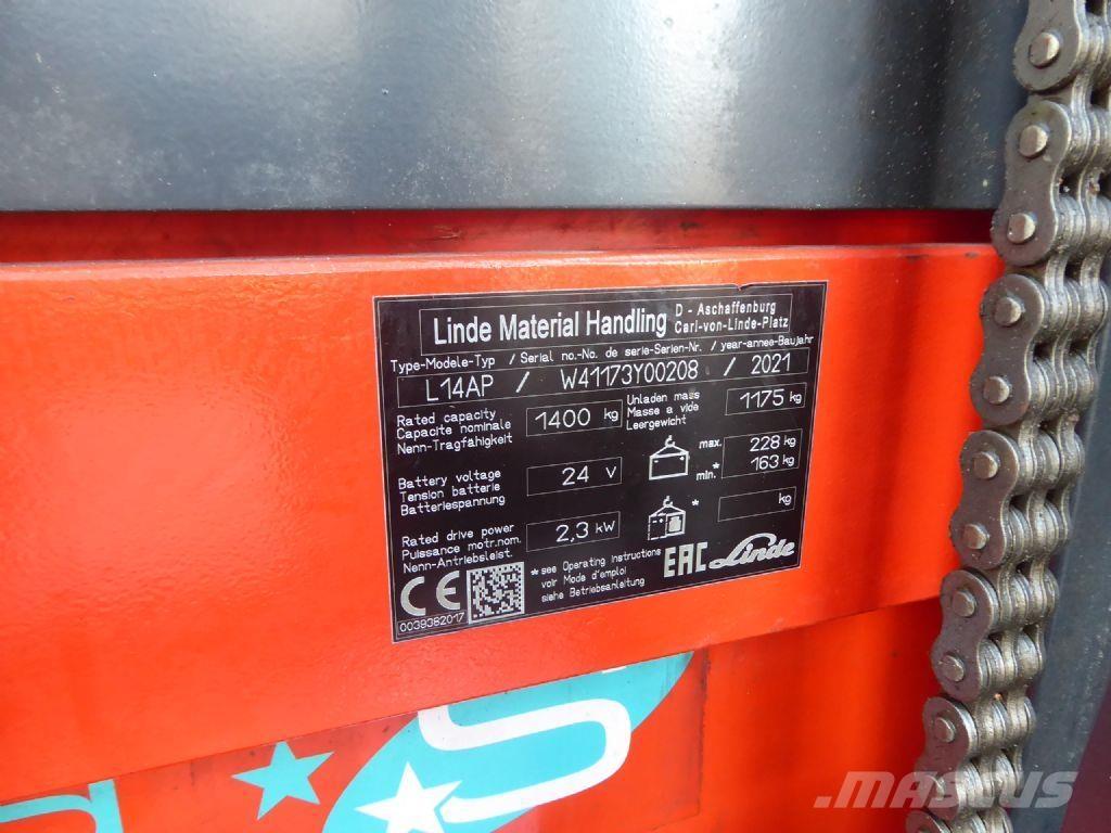 Linde L14 AP Transpallet uomo a terra