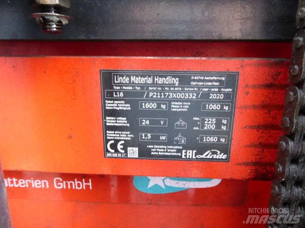 Linde L16 Transpallet uomo a terra
