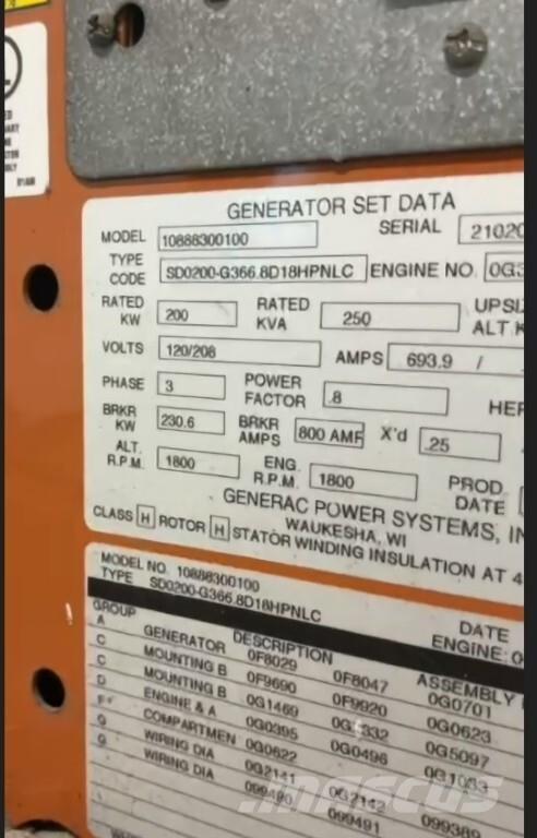 Generac SD200 Generatori diesel