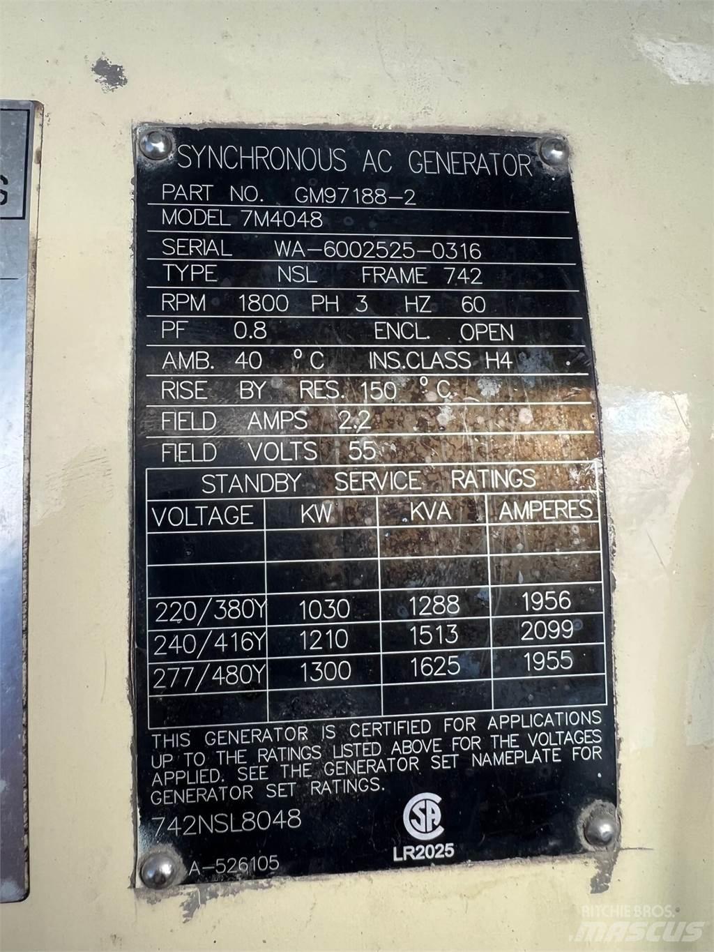 Kohler 1000kW Generatori a gas