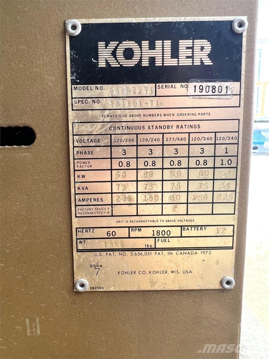 Kohler 60kW Generatori diesel