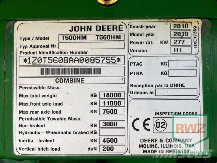 John Deere T560 Mietitrebbiatrici
