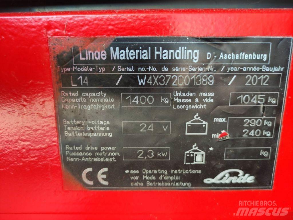 Linde L14-372 Transpallet uomo a terra