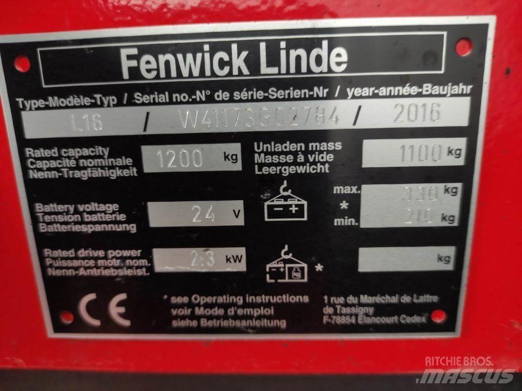 Linde L16-1173 Transpallet uomo a terra