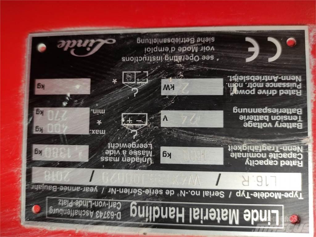 Linde L16 R Transpallet uomo a terra