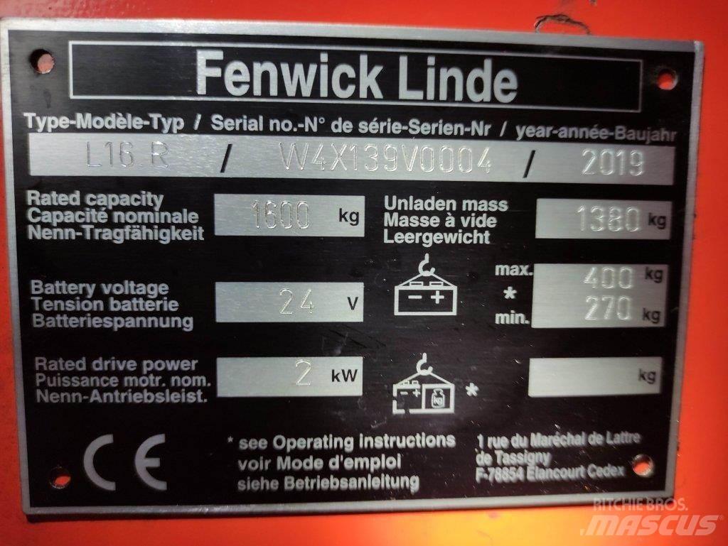 Linde L16R Transpallet uomo a terra