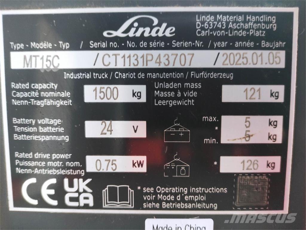 Linde MT15C Transpallet manuale