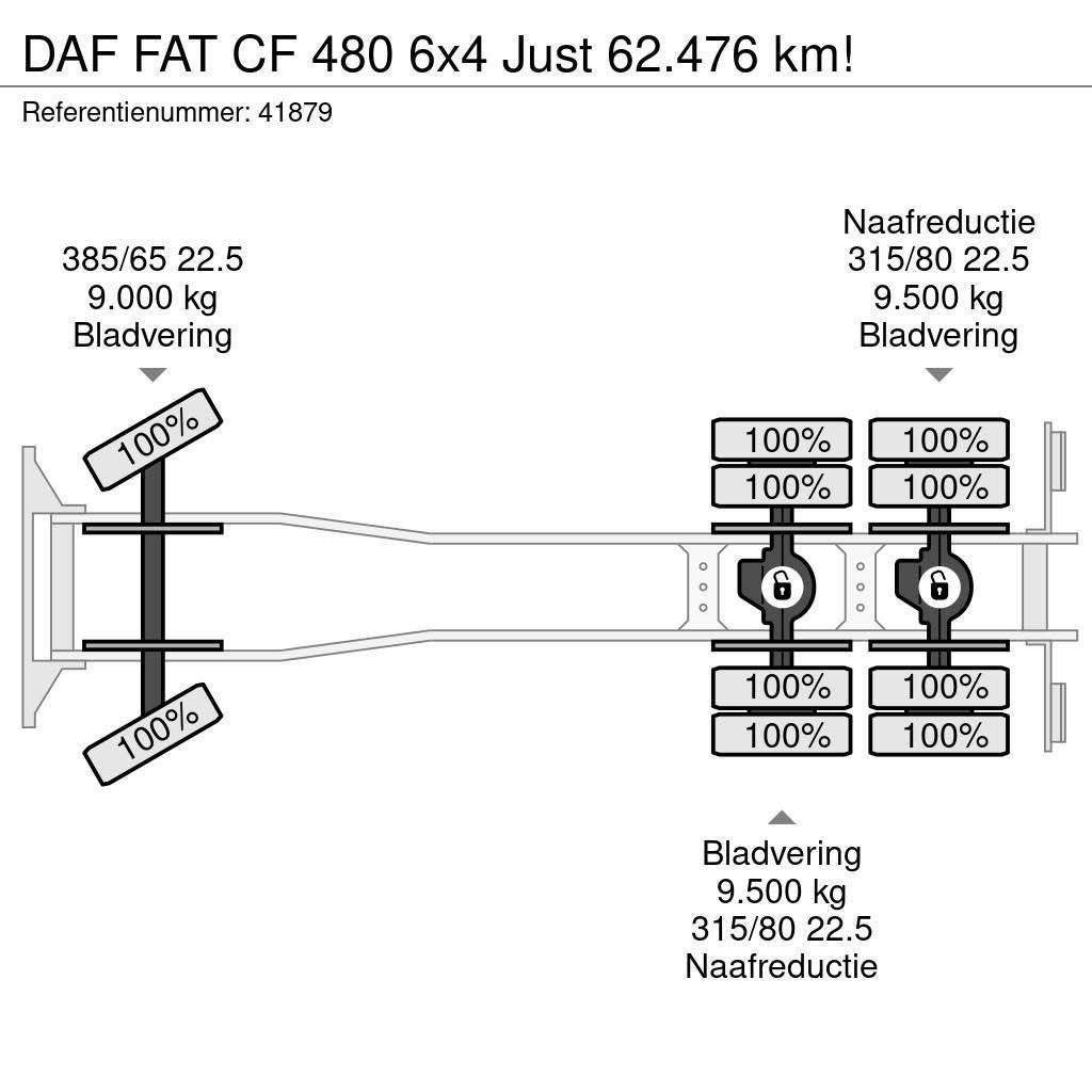 DAF FAT CF 480 6x4 Just 62.476 km! Camion con gancio di sollevamento