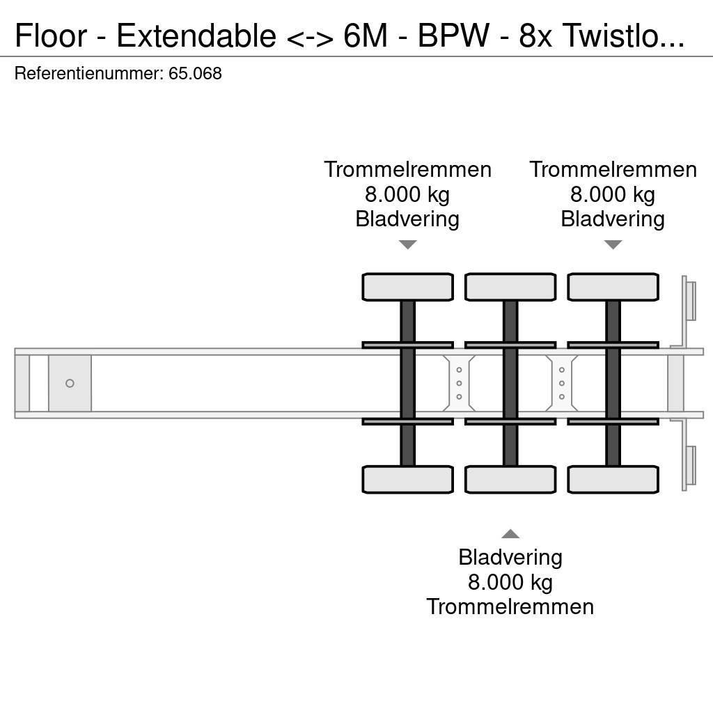 Floor - Extendable <-> 6M - BPW - 8x Twistlock - Spring Semirimorchi Ribassati