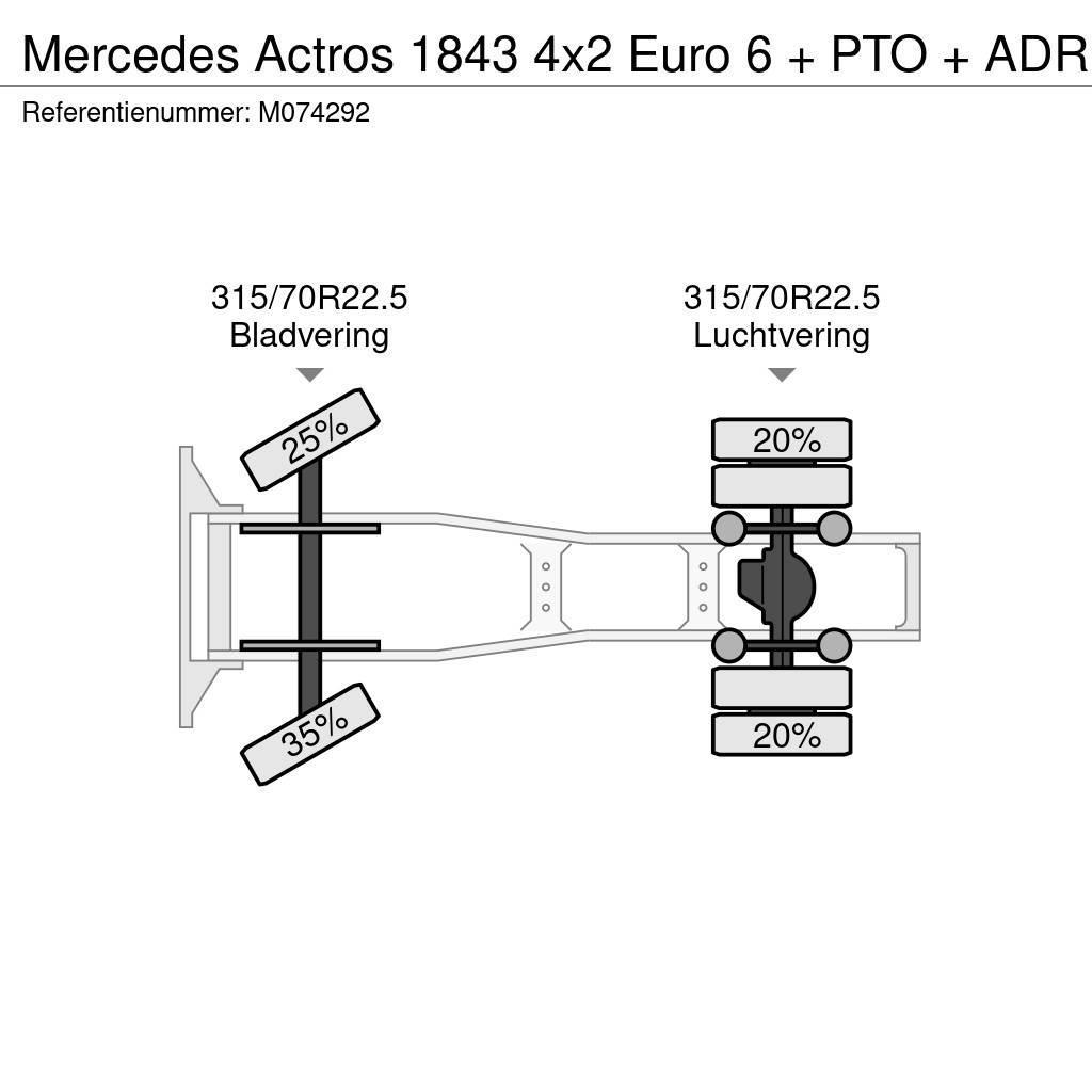 Mercedes-Benz Actros 1843 4x2 Euro 6 + PTO + ADR Motrici e Trattori Stradali