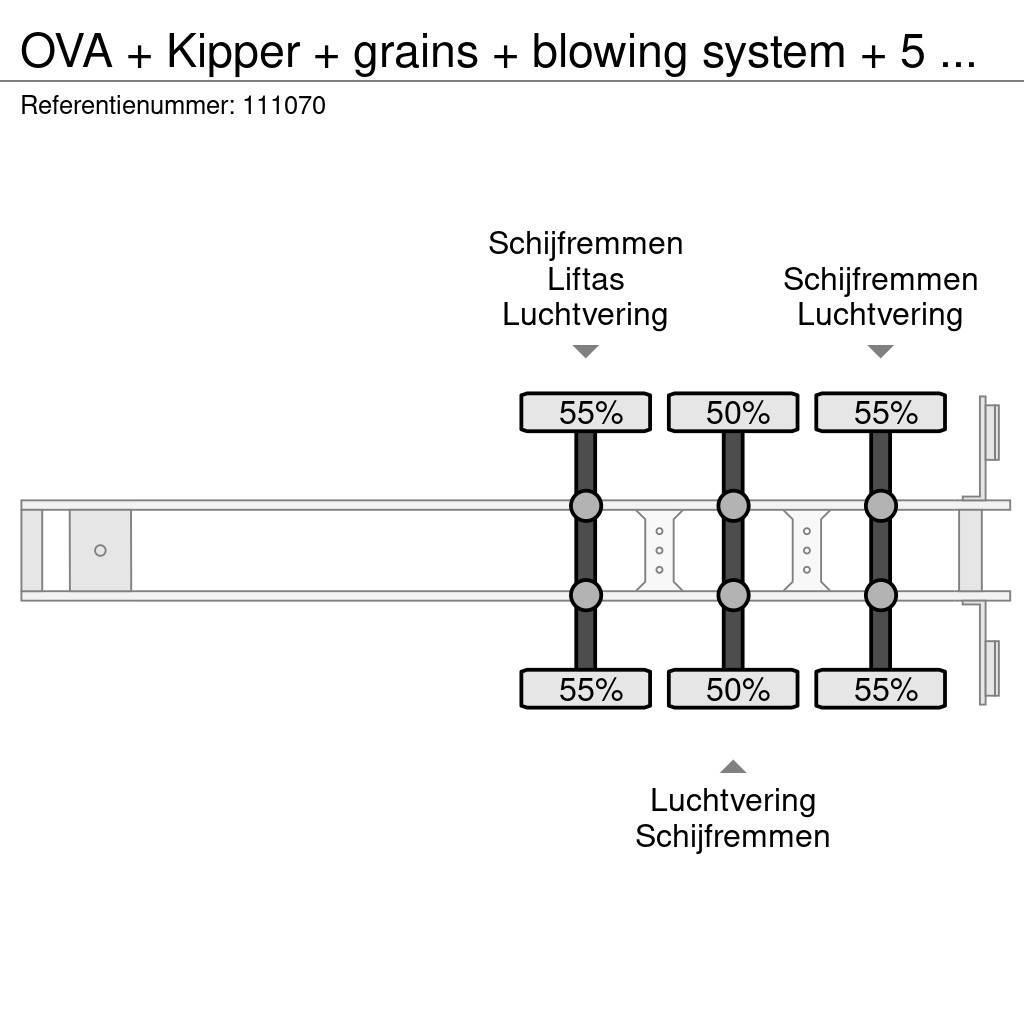 OVA + Kipper + grains + blowing system + 5 compartimen Semirimorchi a cassone ribaltabile