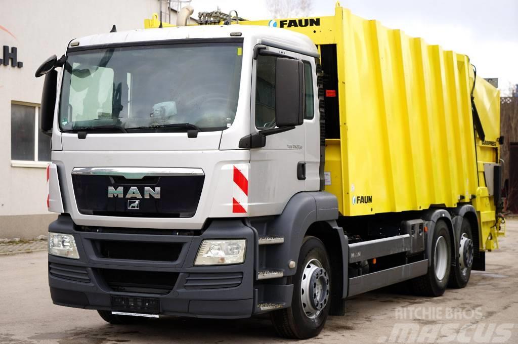 MAN TGS trzyosiowa śmieciarka FAUN 524 m3 EURO 5 Camion dei rifiuti