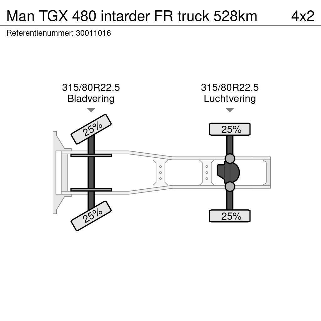 MAN TGX 480 intarder FR truck 528km Motrici e Trattori Stradali