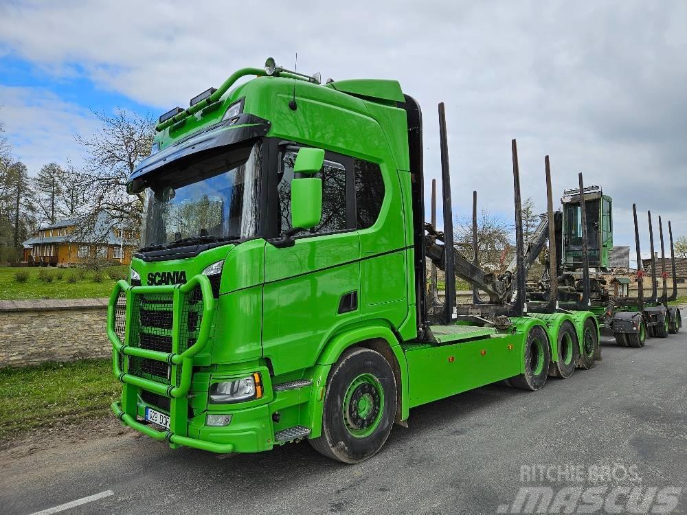 Scania R 500+haagis+loglift 96ST Camion trasporto legname