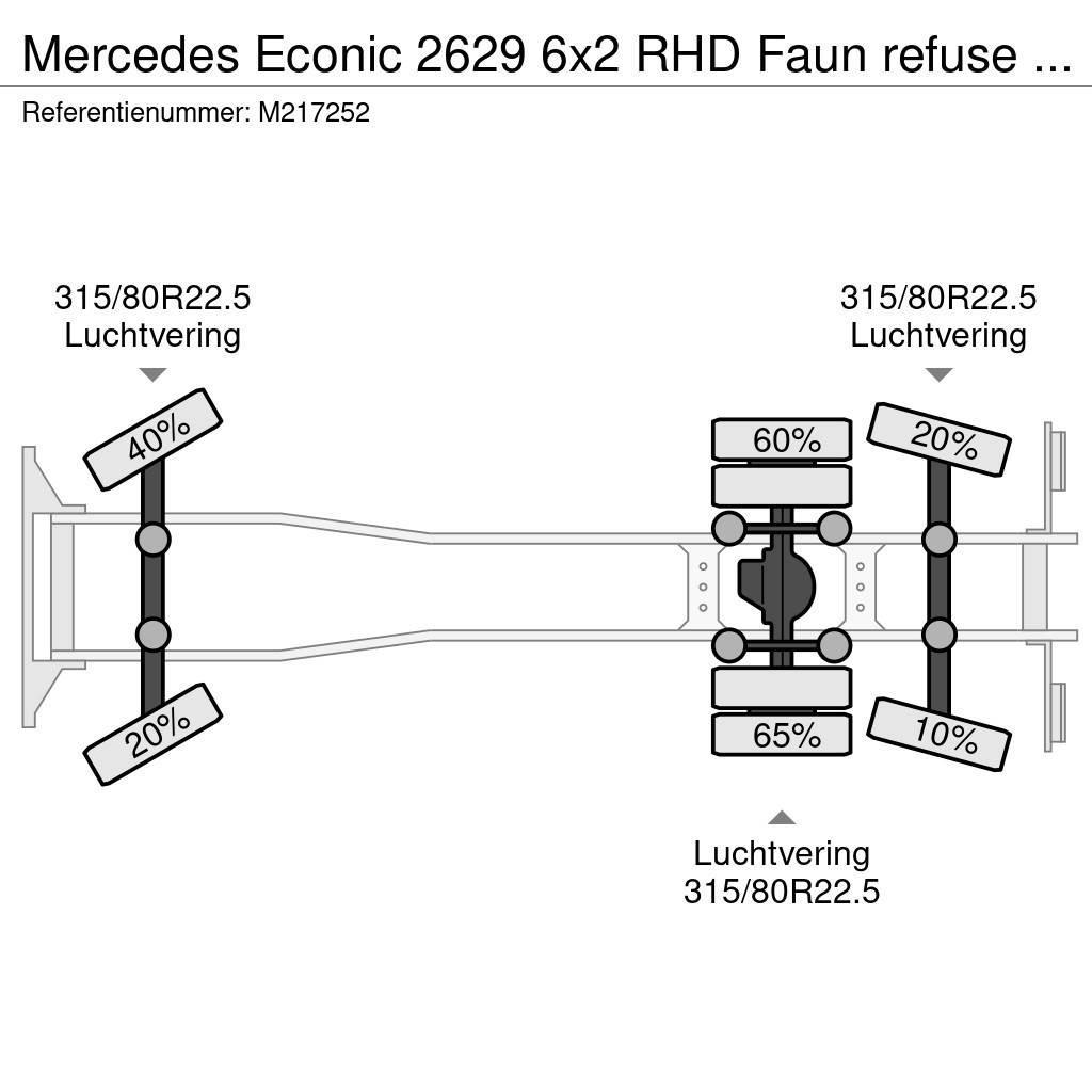 Mercedes-Benz Econic 2629 6x2 RHD Faun refuse truck Camion dei rifiuti