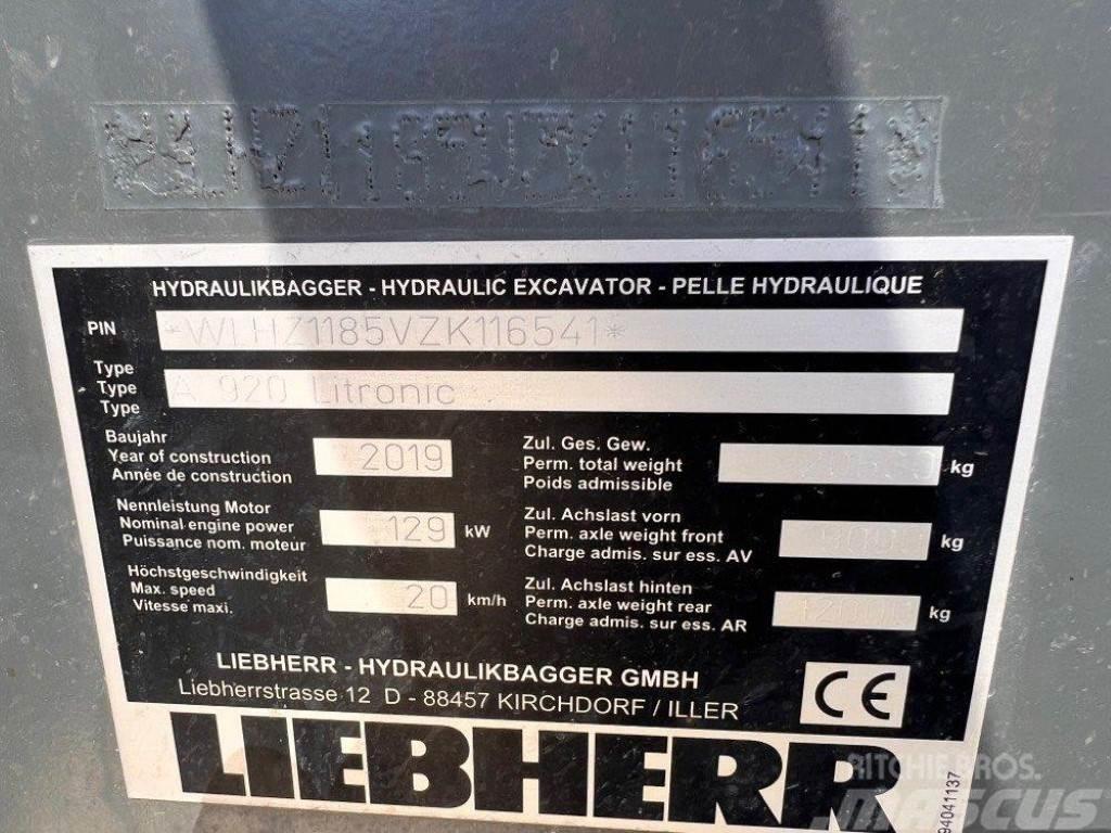 Liebherr A 920 Litronic Escavatori gommati