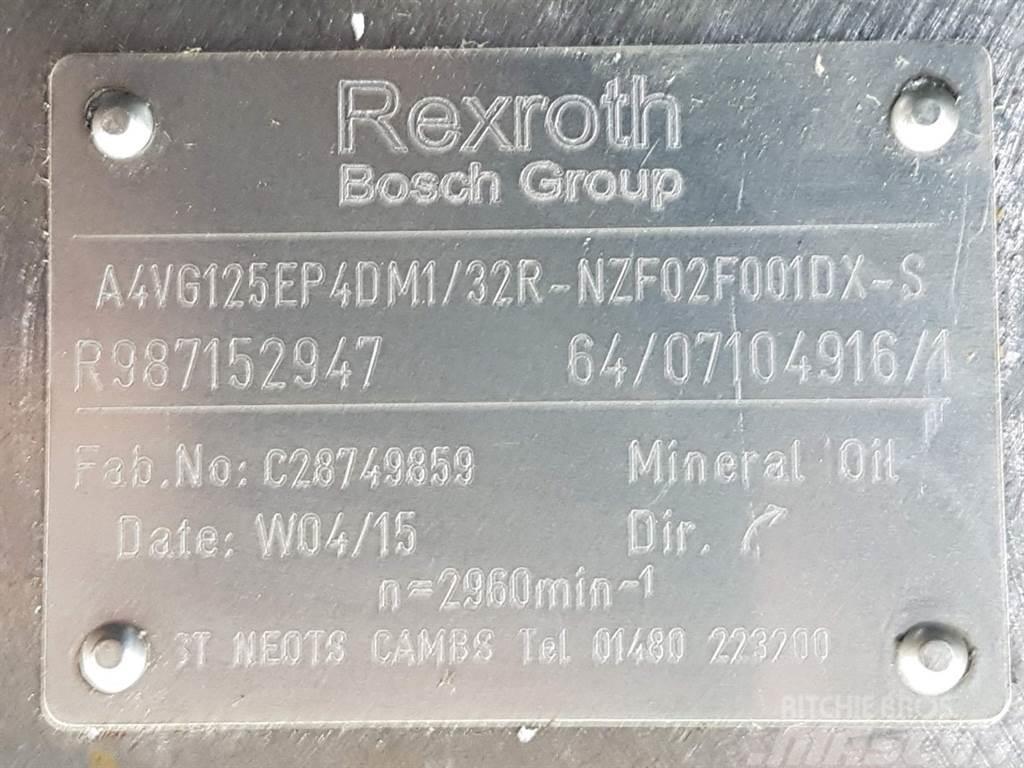 Rexroth A4VG125EP4DM1/32R-R987152947-Drive pump/Fahrpumpe Componenti idrauliche