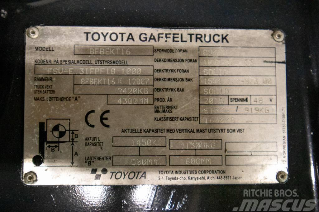 Toyota 8FBEKT16, välutrustad motviktstruck m nytt batteri Carrelli elevatori elettrici