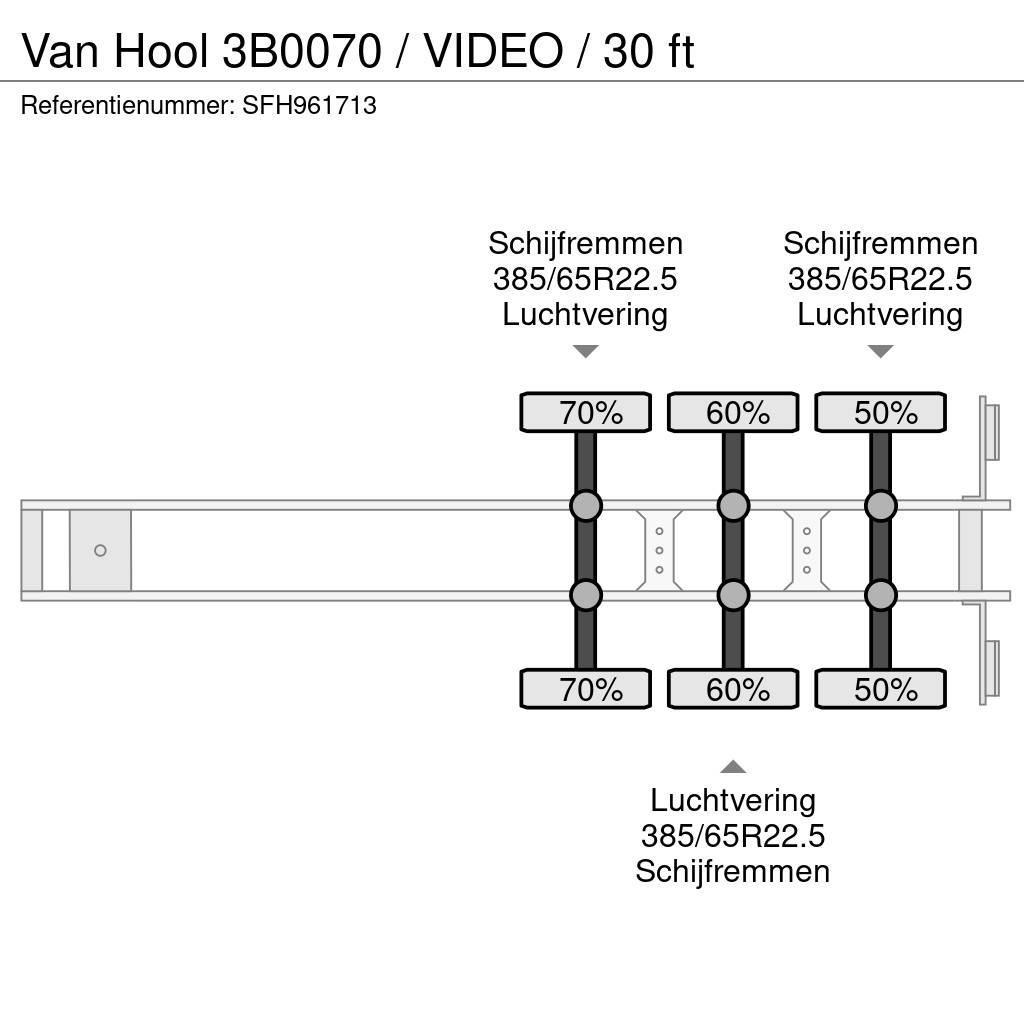 Van Hool 3B0070 / VIDEO / 30 ft Semirimorchi portacontainer