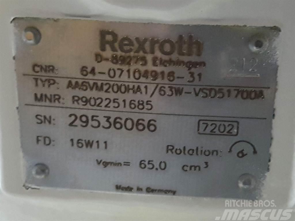 Rexroth AA6VM200HA1/63W-R902251685-Drive motor/Fahrmotor Componenti idrauliche