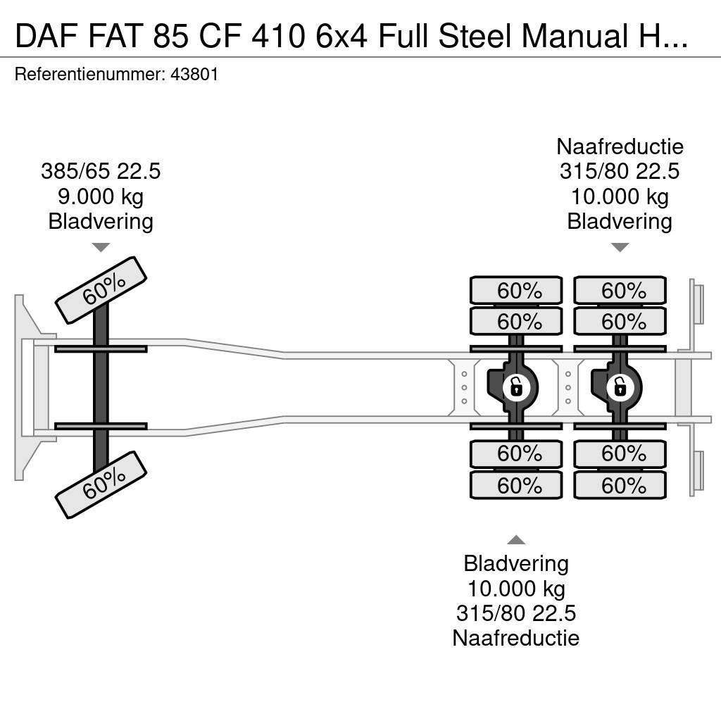DAF FAT 85 CF 410 6x4 Full Steel Manual HMF 16 Tonmete Camion con gancio di sollevamento