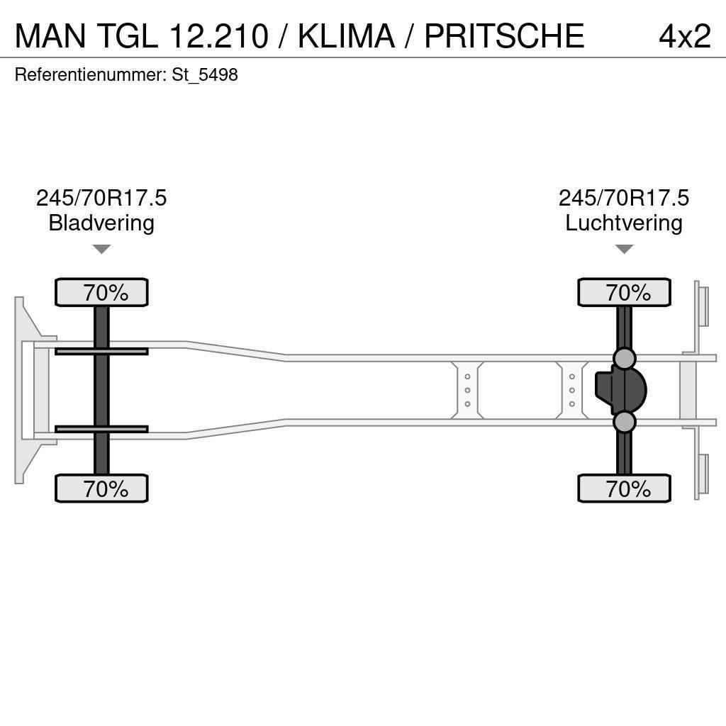 MAN TGL 12.210 / KLIMA / PRITSCHE Camion con sponde ribaltabili