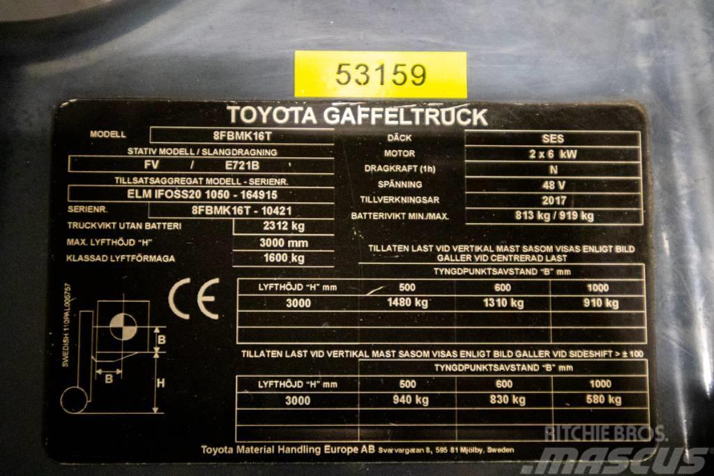 Toyota 8FBMK16T, PRISSÄNKT, motviktstruck m låga timmar Carrelli elevatori elettrici