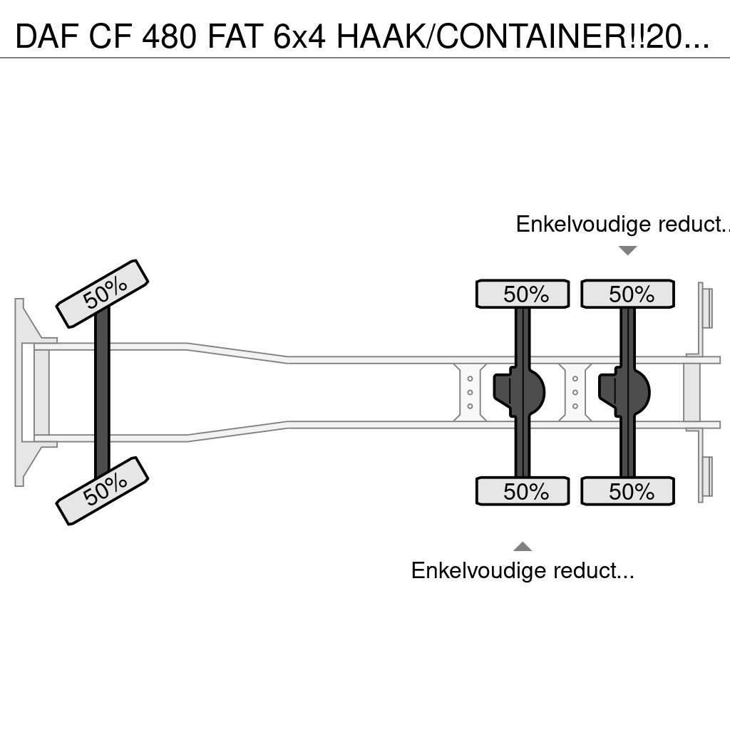 DAF CF 480 FAT 6x4 HAAK/CONTAINER!!2021!!34dkm!! Camion con gancio di sollevamento