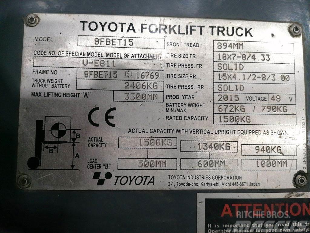 Toyota 8FBET15 Carrelli elevatori elettrici
