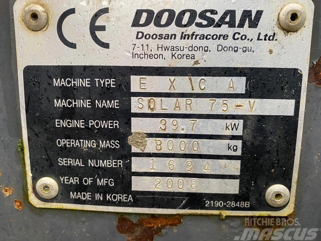 Doosan Solar 75V Minibagger / 8to Long Reach Bagger Escavatori medi 7t - 12t
