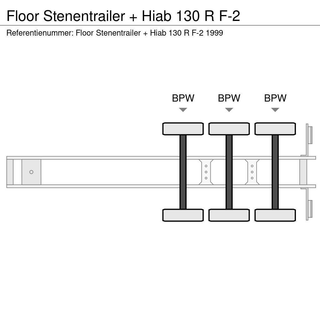 Floor Stenentrailer + Hiab 130 R F-2 Flatbed/Dropside semi-trailers